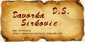 Davorka Sirković vizit kartica